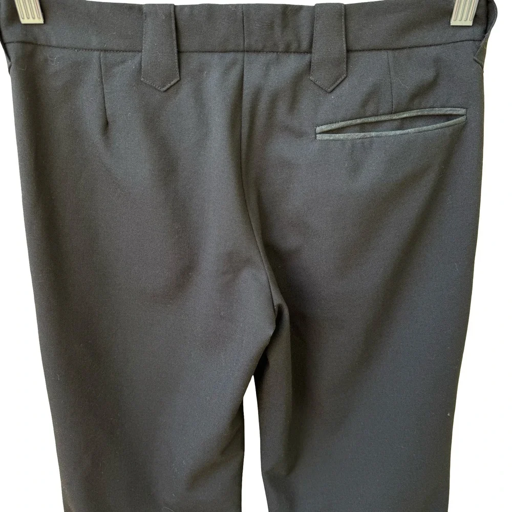 Santisima Vintage Y2K 90s Minimalist Black Wool Blend Tailored Flare Leg Pants 4